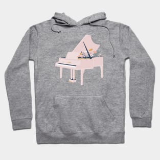 Pink Piano with Florals | Pink Piano with Flowers Hoodie